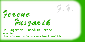 ferenc huszarik business card